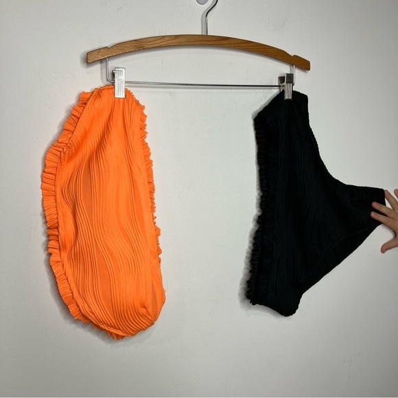 SHEIN textured bikini orange and black size 1XL - Picture 1 of 11